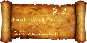 Hengl Lóránt névjegykártya